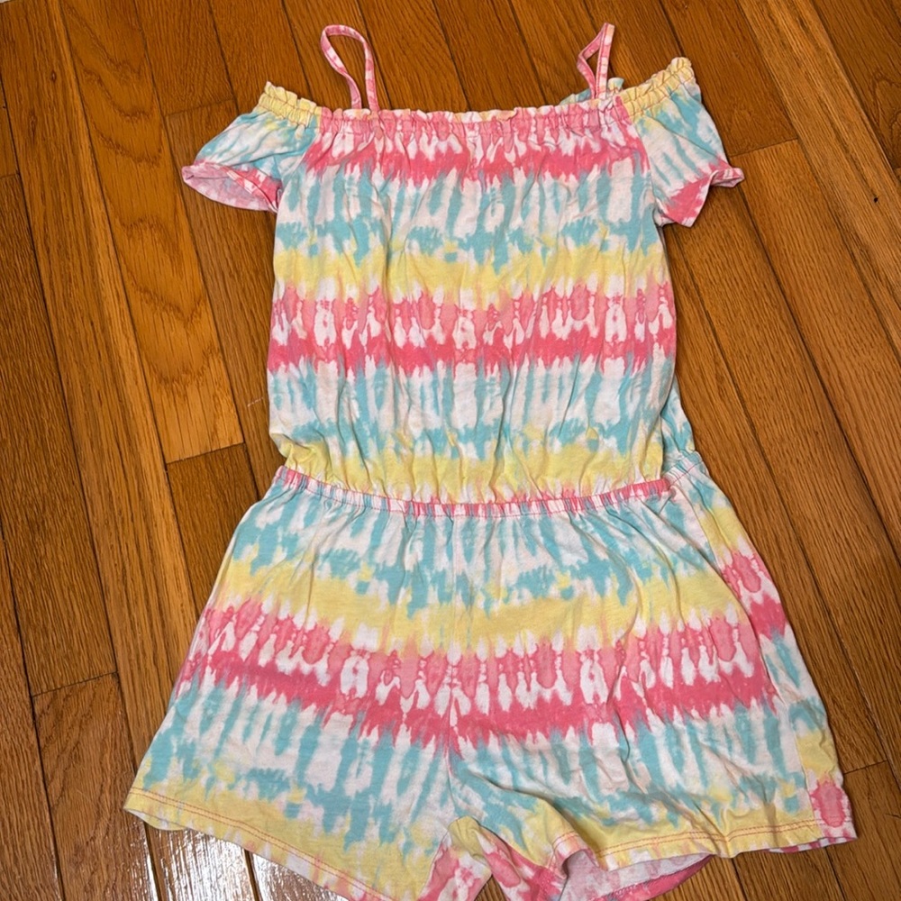 Rainbow tie-dye romper! Perfect for tropical vacations